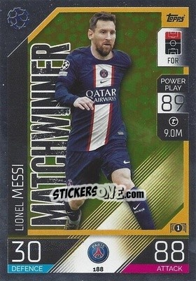 Sticker Lionel Messi  - UEFA Champions League & Europa League 2022-2023. Match Attax n. 188 - Topps