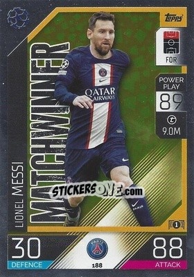 Sticker Lionel Messi  - UEFA Champions League & Europa League 2022-2023. Match Attax - Topps