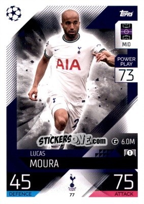 Sticker Lucas Moura  - UEFA Champions League & Europa League 2022-2023. Match Attax n. 77 - Topps
