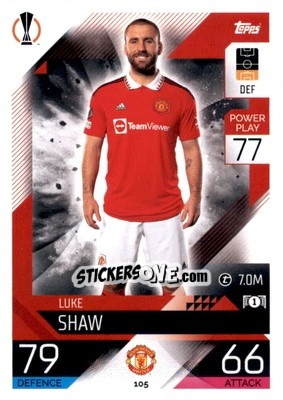 Sticker Luke Shaw - UEFA Champions League & Europa League 2022-2023. Match Attax n. 105 - Topps