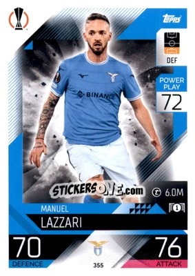 Sticker Manuel Lazzari - UEFA Champions League & Europa League 2022-2023. Match Attax n. 355 - Topps