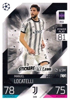 Sticker Manuel Locatelli - UEFA Champions League & Europa League 2022-2023. Match Attax n. 349 - Topps