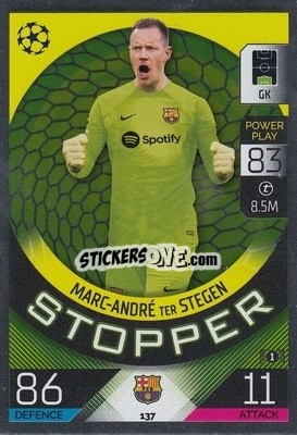 Cromo Marc-André ter Stegen - UEFA Champions League & Europa League 2022-2023. Match Attax n. 137 - Topps