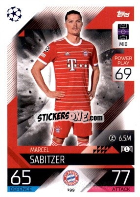 Sticker Marcel Sabitzer - UEFA Champions League & Europa League 2022-2023. Match Attax n. 199 - Topps