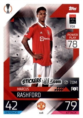 Sticker Marcus Rashford - UEFA Champions League & Europa League 2022-2023. Match Attax n. 116 - Topps