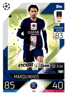 Sticker Marquinhos - UEFA Champions League & Europa League 2022-2023. Match Attax n. 175 - Topps