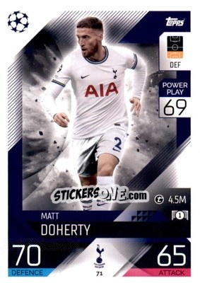 Sticker Matt Doherty - UEFA Champions League & Europa League 2022-2023. Match Attax - Topps