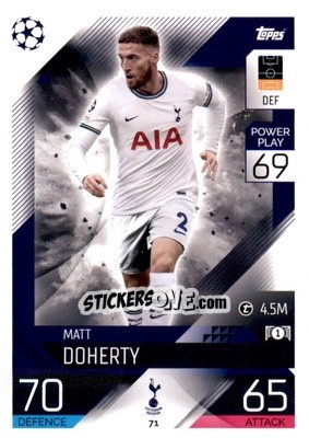 Sticker Matt Doherty - UEFA Champions League & Europa League 2022-2023. Match Attax n. 71 - Topps