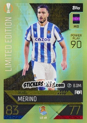 Sticker Mikel Merino - UEFA Champions League & Europa League 2022-2023. Match Attax n. LE18 - Topps