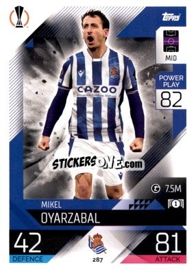 Cromo Mikel Oyarzabal - UEFA Champions League & Europa League 2022-2023. Match Attax n. 287 - Topps