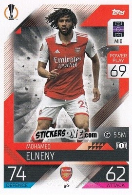 Sticker Mohamed Elneny - UEFA Champions League & Europa League 2022-2023. Match Attax n. 90 - Topps