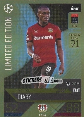 Sticker Moussa Diaby - UEFA Champions League & Europa League 2022-2023. Match Attax n. LE14 - Topps