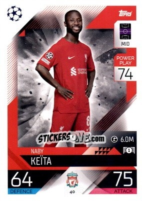 Sticker Naby Keita - UEFA Champions League & Europa League 2022-2023. Match Attax n. 40 - Topps
