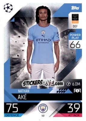 Sticker Nathan Ake - UEFA Champions League & Europa League 2022-2023. Match Attax n. 12 - Topps