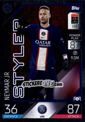 Sticker Neymar Jr - UEFA Champions League & Europa League 2022-2023. Match Attax n. 186 - Topps