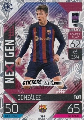 Sticker Nico González - UEFA Champions League & Europa League 2022-2023. Match Attax n. 395 - Topps