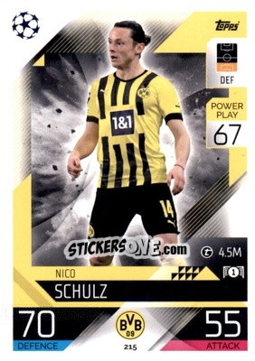 Sticker Nico Schulz - UEFA Champions League & Europa League 2022-2023. Match Attax n. 215 - Topps
