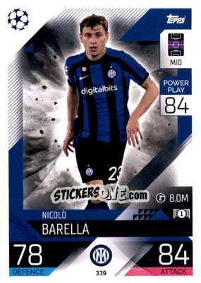 Sticker Nicolo Barella - UEFA Champions League & Europa League 2022-2023. Match Attax n. 339 - Topps