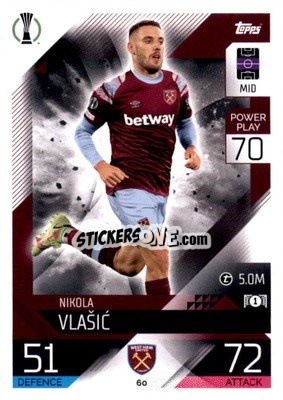 Sticker Nikola Vlasic - UEFA Champions League & Europa League 2022-2023. Match Attax n. 60 - Topps