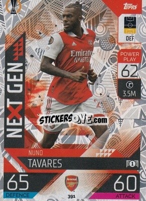 Sticker Nuno Tavares - UEFA Champions League & Europa League 2022-2023. Match Attax n. 391 - Topps
