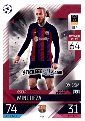 Sticker Óscar Mingueza  - UEFA Champions League & Europa League 2022-2023. Match Attax n. 144 - Topps