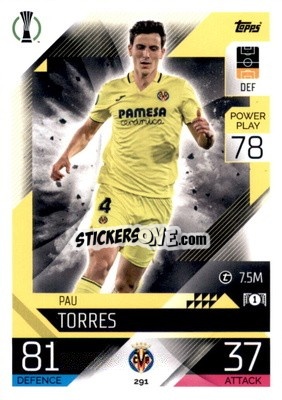 Sticker Pau Torres - UEFA Champions League & Europa League 2022-2023. Match Attax n. 291 - Topps
