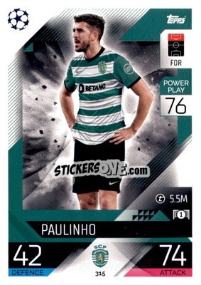 Sticker Paulinho  - UEFA Champions League & Europa League 2022-2023. Match Attax n. 315 - Topps