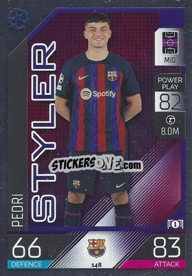 Sticker Pedri - UEFA Champions League & Europa League 2022-2023. Match Attax - Topps