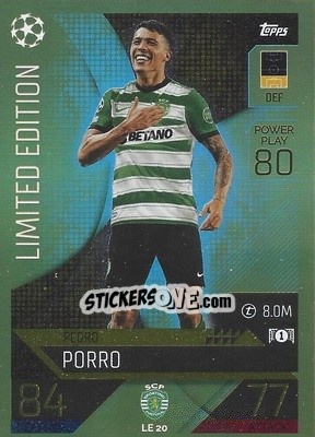 Sticker Pedro Porro - UEFA Champions League & Europa League 2022-2023. Match Attax n. LE20 - Topps