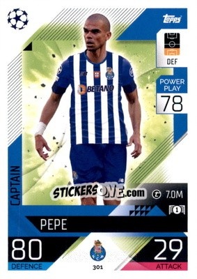 Sticker Pepe - UEFA Champions League & Europa League 2022-2023. Match Attax n. 301 - Topps
