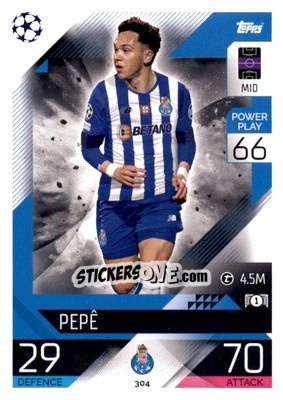 Sticker Pepê - UEFA Champions League & Europa League 2022-2023. Match Attax n. 304 - Topps
