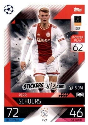 Sticker Perr Schuurs - UEFA Champions League & Europa League 2022-2023. Match Attax n. 247 - Topps