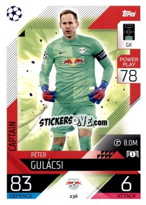 Sticker Peter Gulácsi  - UEFA Champions League & Europa League 2022-2023. Match Attax n. 236 - Topps