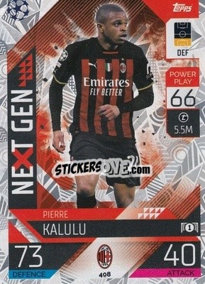 Sticker Pierre Kalulu - UEFA Champions League & Europa League 2022-2023. Match Attax n. 408 - Topps