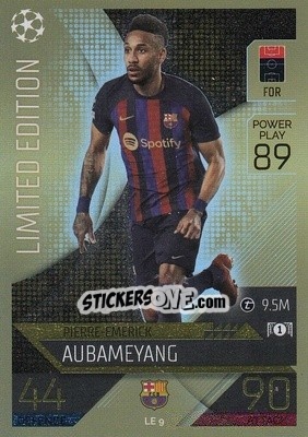 Sticker Pierre-Emerick Aubameyang - UEFA Champions League & Europa League 2022-2023. Match Attax n. LE9 - Topps