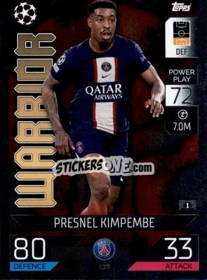 Sticker Presnel Kimpembe - UEFA Champions League & Europa League 2022-2023. Match Attax n. 176 - Topps