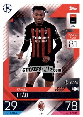 Sticker Rafael Leao - UEFA Champions League & Europa League 2022-2023. Match Attax n. 332 - Topps