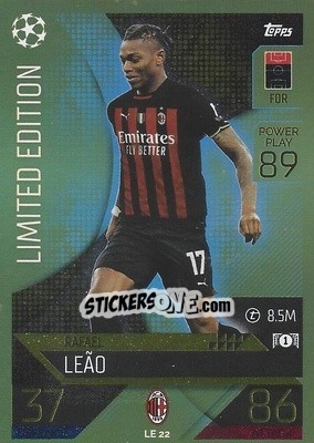 Sticker Rafael Leao - UEFA Champions League & Europa League 2022-2023. Match Attax n. LE22 - Topps