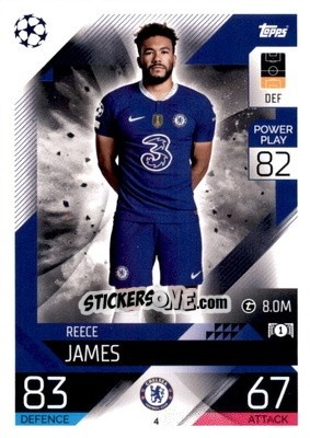 Sticker Reece James  - UEFA Champions League & Europa League 2022-2023. Match Attax n. 4 - Topps