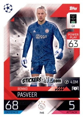 Sticker Remko Pasveer - UEFA Champions League & Europa League 2022-2023. Match Attax n. 245 - Topps