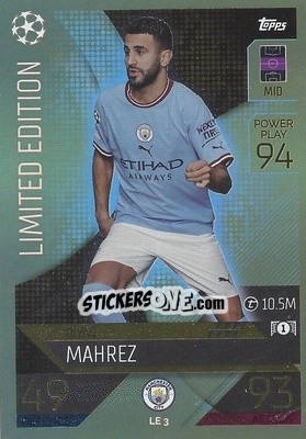Sticker Riyad Mahrez - UEFA Champions League & Europa League 2022-2023. Match Attax n. LE3 - Topps