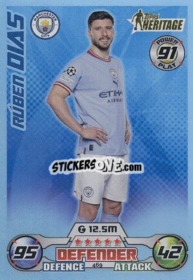 Sticker Ruben Dias - UEFA Champions League & Europa League 2022-2023. Match Attax n. 469 - Topps