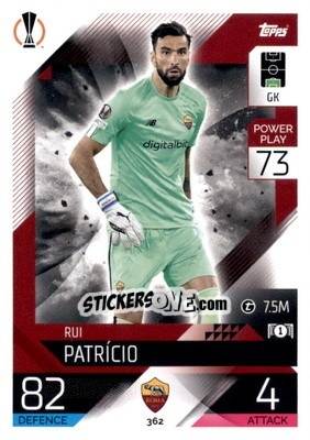 Sticker Rui Patricio  - UEFA Champions League & Europa League 2022-2023. Match Attax n. 362 - Topps