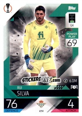 Sticker Rui Silva  - UEFA Champions League & Europa League 2022-2023. Match Attax n. 272 - Topps