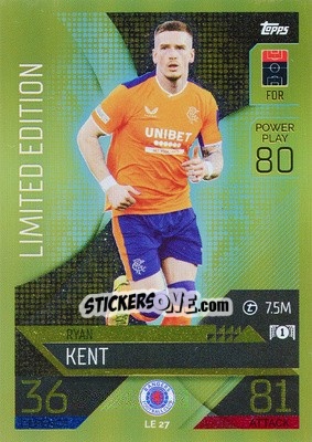 Sticker Ryan Kent - UEFA Champions League & Europa League 2022-2023. Match Attax - Topps