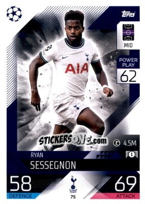 Sticker Ryan Sessegnon  - UEFA Champions League & Europa League 2022-2023. Match Attax n. 75 - Topps