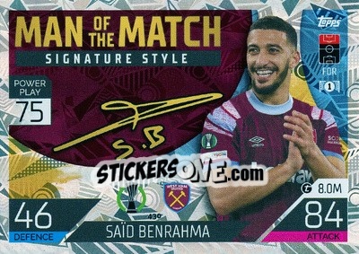 Sticker Said Benrahma - UEFA Champions League & Europa League 2022-2023. Match Attax n. 430 - Topps
