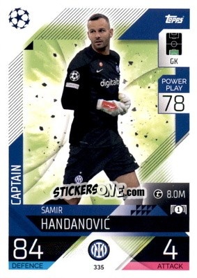 Sticker Samir Handanovic  - UEFA Champions League & Europa League 2022-2023. Match Attax n. 335 - Topps