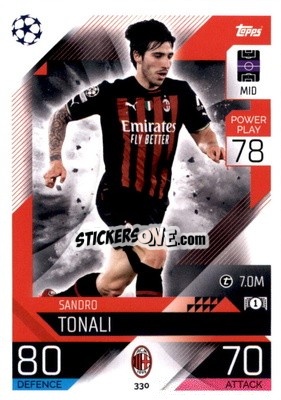 Sticker Sandro Tonali - UEFA Champions League & Europa League 2022-2023. Match Attax n. 330 - Topps