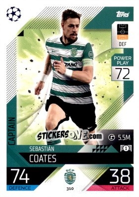 Sticker Sebastián Coates  - UEFA Champions League & Europa League 2022-2023. Match Attax n. 310 - Topps